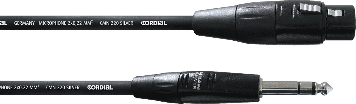 Cordial CIM3FV - câble audio rean xlr femelle/jack stéréo 3m noir