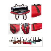 Dôme France "One Way" DFOW-RC - Sac en Cuir pleine fleur pour flûte - Rouge Coquelicot