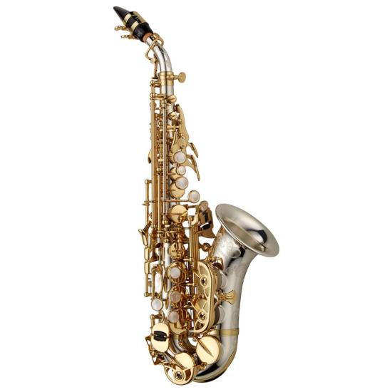 Yanagisawa SC-WO37 ELITE - Saxophone soprano courbe argent massif, avec étui et bec