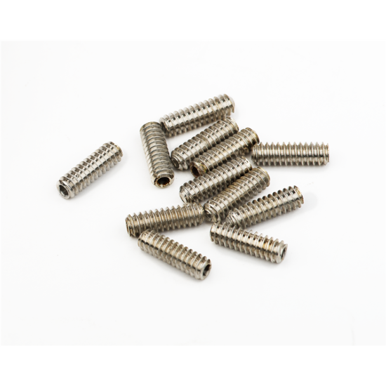 Standard Series Bass Bridge Saddle Height Adjustment Screws, 6-32 X 7/16 Hex, Nickel (12)