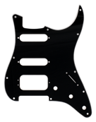 Pickguard, Stratocaster H/S/S, 11-Hole Mount (3-Screw Mount HB), 3-Ply, Black