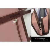 Dôme France "One Way" DFOW-RP - Sac en Cuir pleine fleur pour flûte - Rose Poudré