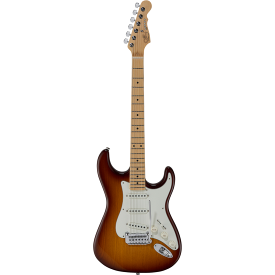 guitare electrique g&l fullerton deluxe legacy old school tobacco, touche érable