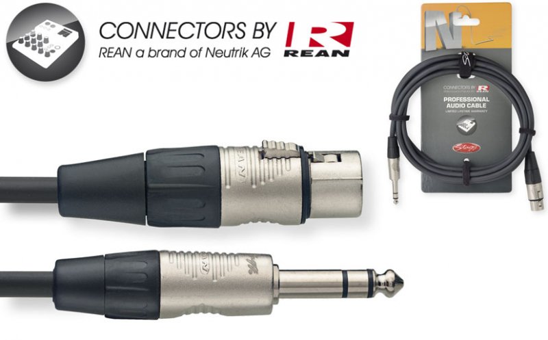 Stagg NAC3PSXFR > Câble audio XLR F / Jack stéréo > 3 mètres