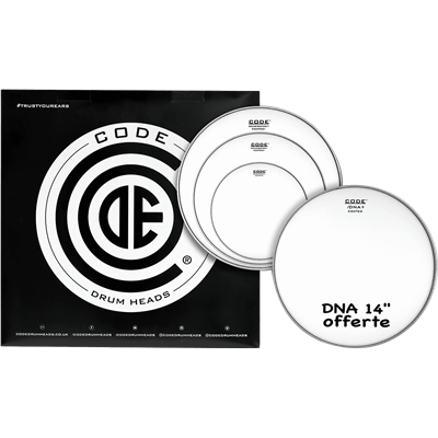 Code Drumheads Pack de Peaux generator coated fusion  cc 14 dna coated