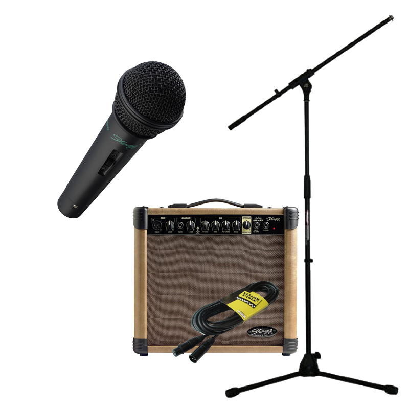 Stagg Pack chant complet 20W - Micro  Cable  Ampli  Pied de micro