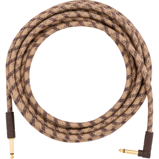 Festival Instrument Cable, Straight/Angle, 18.6', Pure Hemp, Brown Stripe