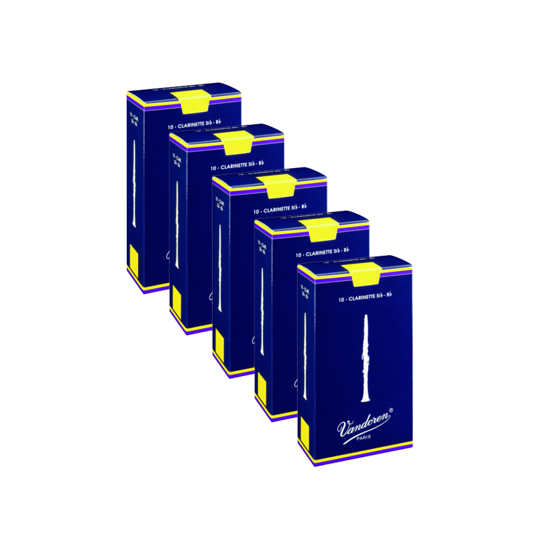 Vandoren CR1025-50 - 5 x Boites anches clarinette Sib Vandoren Traditionnel - Force 2.5