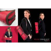 Dôme France "One Way" DFOW-RC - Sac en Cuir pleine fleur pour flûte - Rouge Coquelicot