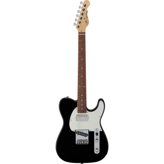guitare electrique g&l fullerton deluxe asat classic bluesboy jet black, touche palissandre