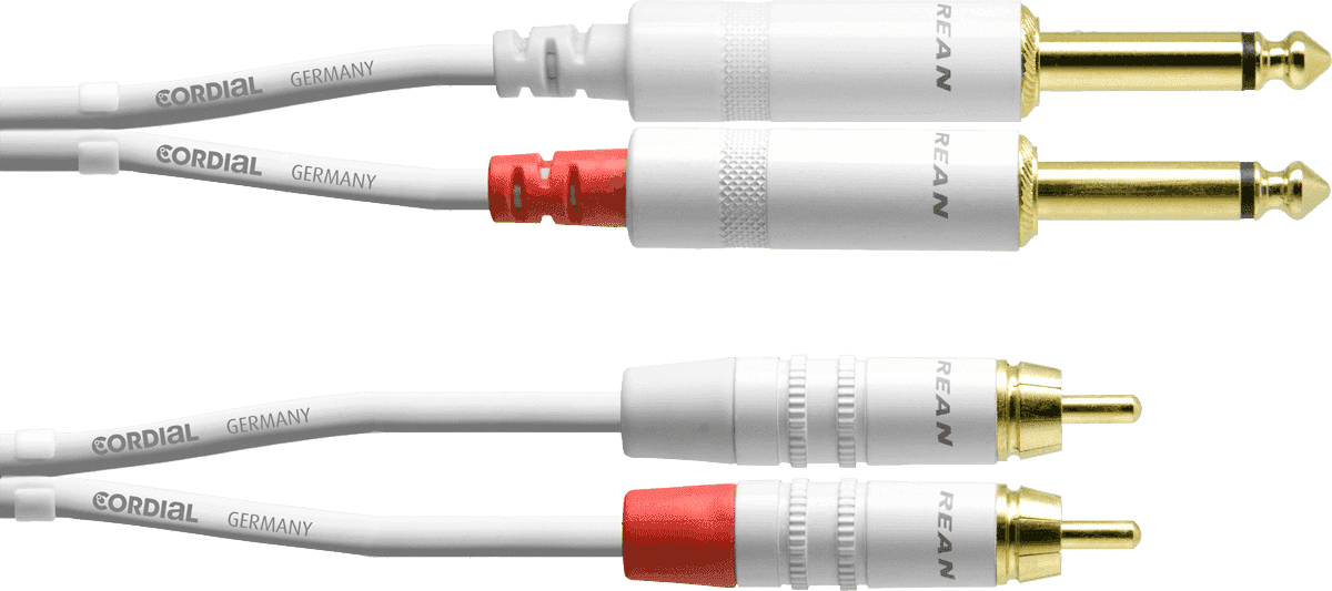 Cordial CFU3PC-SNOW - câble double 2 j. mono m./2 rca blanc 3m