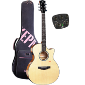 Guitare Electro-Acoustique Kepma Guitars Solid Top Series - F2Se Grand Auditorium Natural