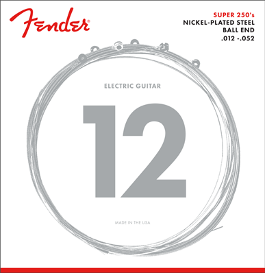 Super 250 Guitar Strings, Nickel Plated Steel, Ball End, 250H Gauges .012-.052, (6)