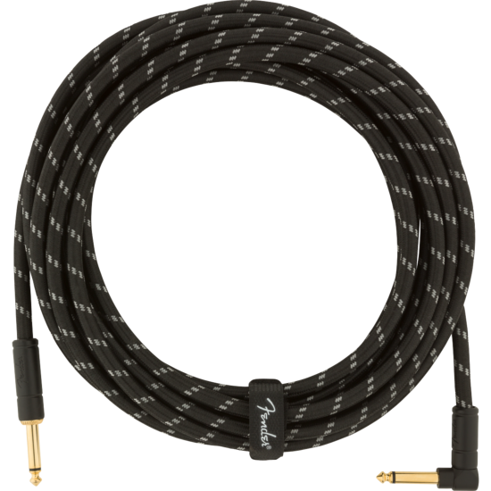 Deluxe Series Instrument Cable, Straight/Angle, 18.6', Black Tweed
