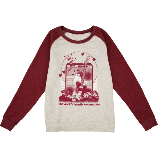 Fender Women's Love Sweatshirt, Oatmeal and Maroon, XL