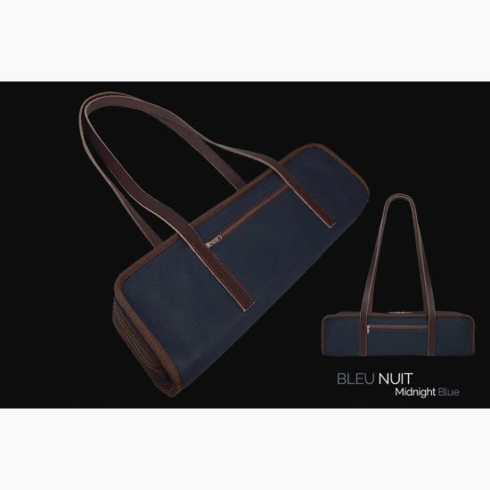 Dôme France "One Way" DFOW-BN - Sac en Cuir pleine fleur pour flûte - Bleu Nuit