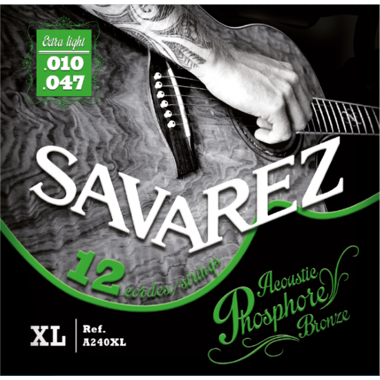Savarez jeux de 12 cordes pour guitare folk 10-47