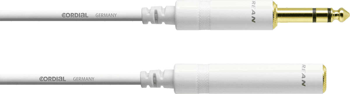 Cordial CFM3VK-SNOW - câble audio sym. rean jack m./jack f. 3m blanc