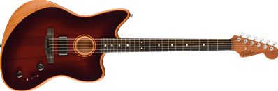 American Acoustasonic Jazzmaster All-Mahogany, Ebony Fingerboard, Bourbon Burst