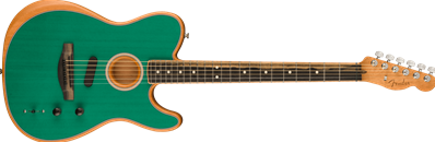 DE American Acoustasonic Telecaster, Channel-Bound Neck, Ebony Fingerboard, Aqua Teal