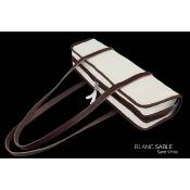 Dôme France "One Way" DFOW-BS - Sac en Cuir pleine fleur pour flûte - Blanc Sable