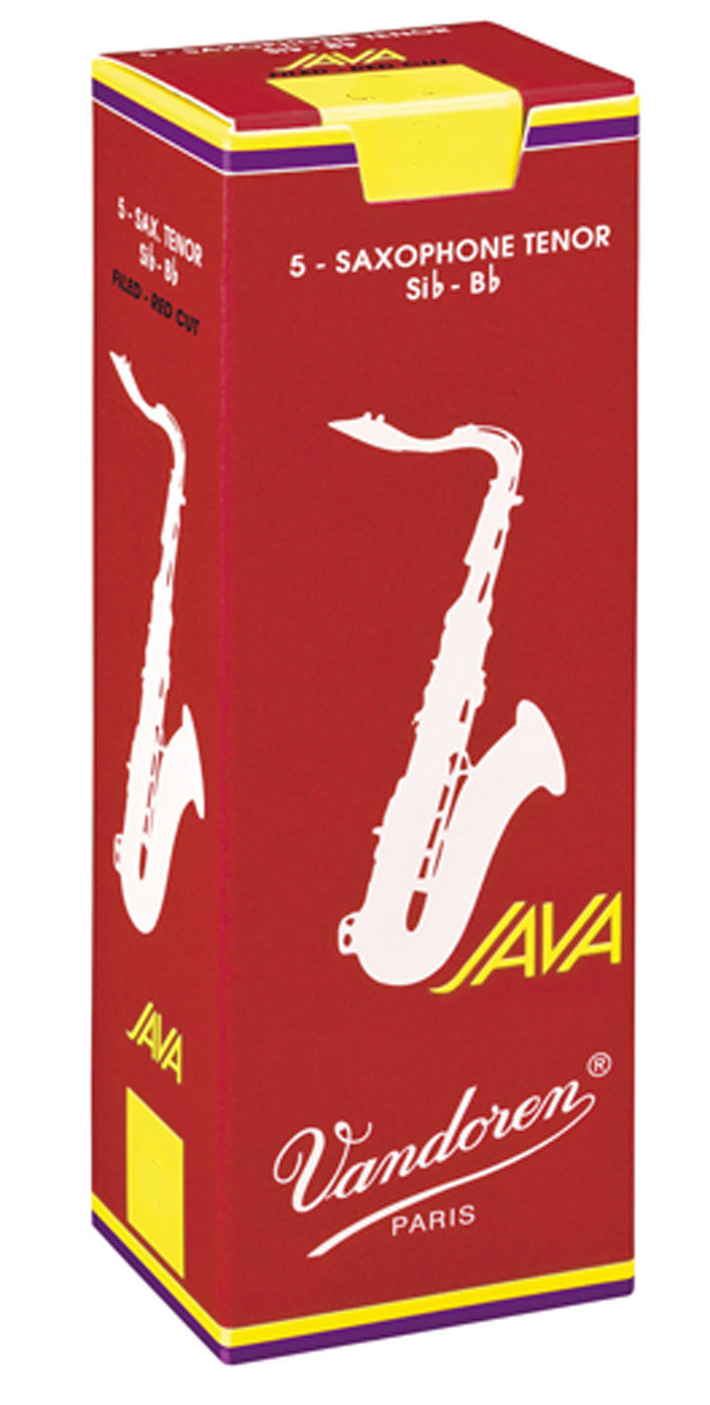 Vandoren SR2725R - Java Filed Red Cut force 2.5 - anches saxophone ténor - boite de 5