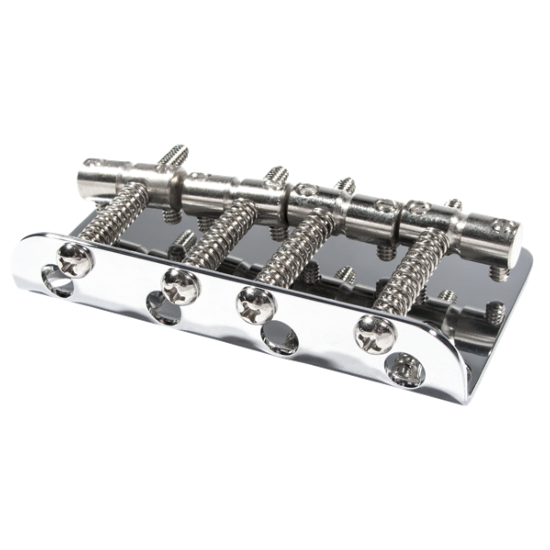 Pure Vintage '70s Jazz Bass Bridge Assembly, Chrome