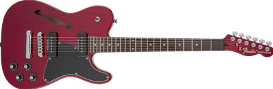 Jim Adkins JA-90 Telecaster Thinline, Laurel Fingerboard, Crimson Red Transparent