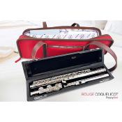 Dôme France "One Way" DFOW-RC - Sac en Cuir pleine fleur pour flûte - Rouge Coquelicot