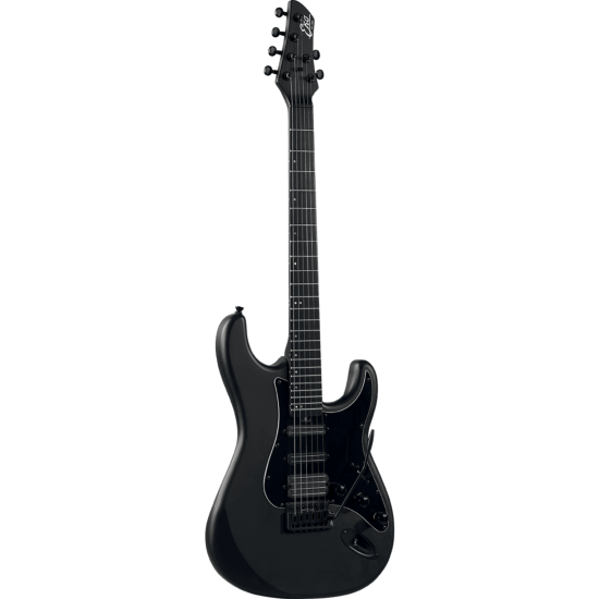 guitare electrique eko type strat aire stealth noir mat - hss rockbuckers