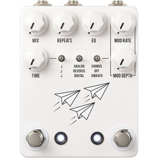 Pedale D'Effet Guitare Délai Jhs Pedals Flight Delay White