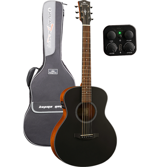 Guitare Electro-Acoustique Kepma Guitars Travel Series - Es36E-K10 Mini Om Black