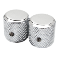 Pure Vintage '60s Telecaster Knurled Knobs, (2), Chrome/Aluminum