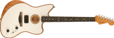 American Acoustasonic Jazzmaster, Arctic White, Ebony Fingerboard