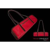 Dôme France "One Way" DFOW-RC - Sac en Cuir pleine fleur pour flûte - Rouge Coquelicot