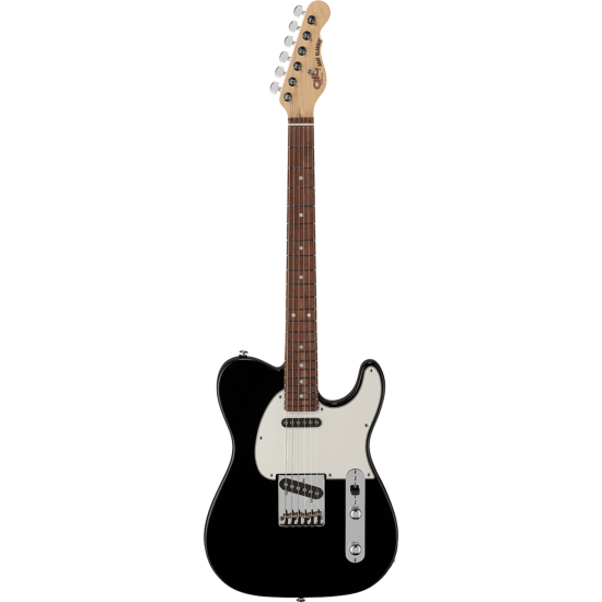 guitare electrique g&l guitare fullerton deluxe asat classic jet black touche palissandre