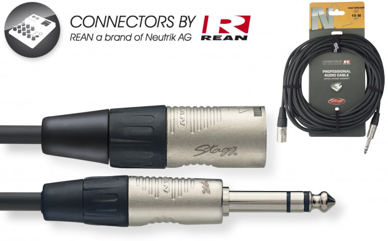 Stagg NAC10PSXMR > Câble audio Jack stereo/XLR M > 10 mètres 6mm
