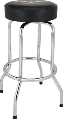 Fender Custom Shop Chevron Logo Barstool, Black/Chrome, 30