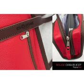 Dôme France "One Way" DFOW-RC - Sac en Cuir pleine fleur pour flûte - Rouge Coquelicot