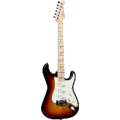 guitare electrique g&l fullerton deluxe comanche 3-tone sunburst, touche érable