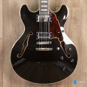 Guitare électrique d'Angelico Premier DC Black Flake