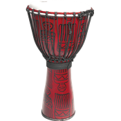 Tanga FIBD12-RD - djembe fibre 12 rouge saron