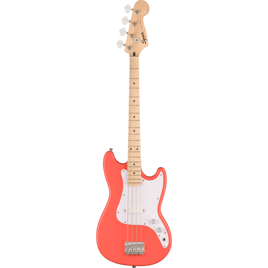 Squier Sonic Bronco Bass, Maple Fingerboard, White Pickguard, Tahitian Coral