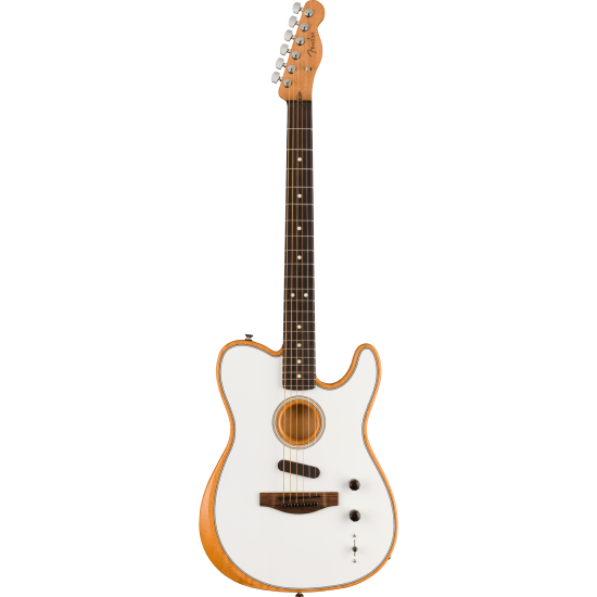 Fender Acoustasonic Player Arctic White Touche Palissandre - Guitare électrique - électro-acoustique avec Gig Bag Fender