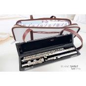 Dôme France "One Way" DFOW-BS - Sac en Cuir pleine fleur pour flûte - Blanc Sable