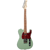 guitare electrique g&l fullerton deluxe asat classic macha green, touche palissandre
