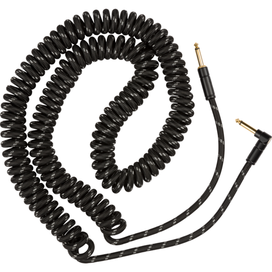 Deluxe Coil Cable, 30', Black Tweed