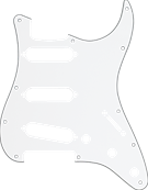 Pickguard, Stratocaster S/S/S, 11-Hole Mount, W/B/W, 3-Ply