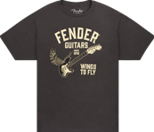 Fender Wings To Fly T-Shirt, Vintage Black, S