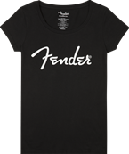 Fender Spaghetti Logo Women's Tee, Black, Large